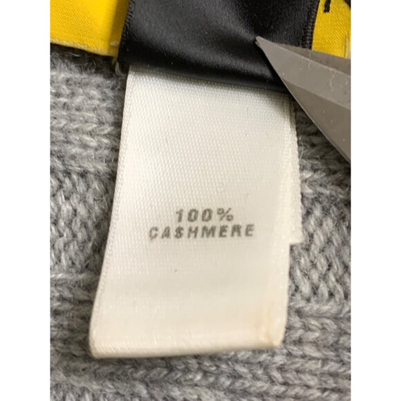 St John Cashmere Gray Rib Open-Front Cardigan Sweater Pockets Size S/M P 7463 - Picture 7 of 8